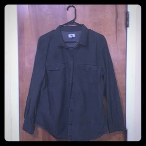Black chambray boyfriend shirt